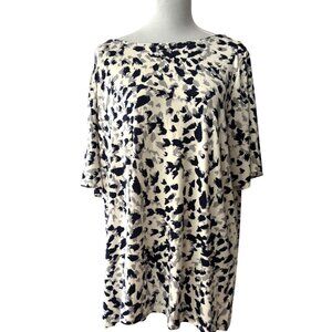 Leota exclusively for Dia & Co Dia short sleeve tunic top Snow Leopard 2XL NWT